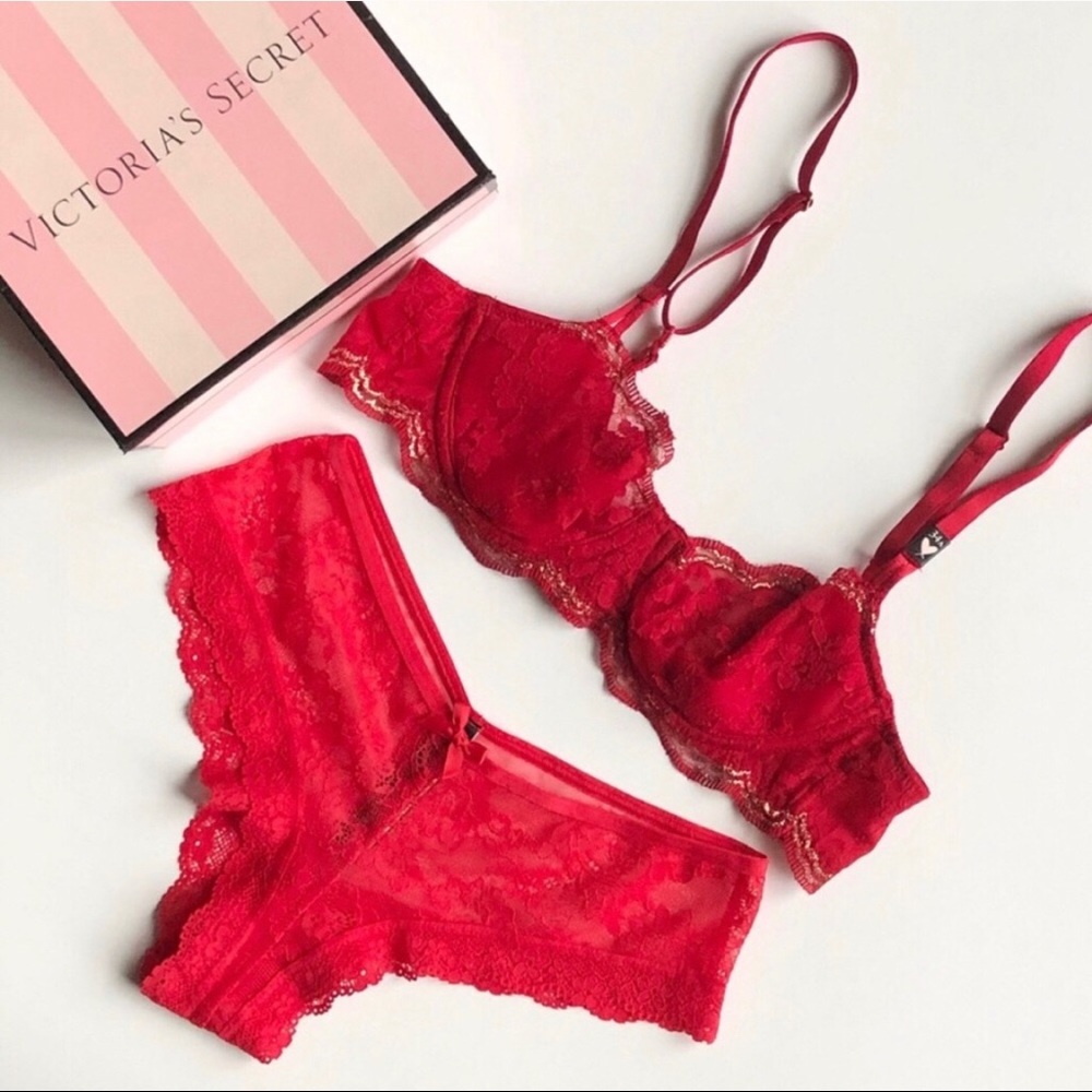 Victoria’s Secret red lingerie set - 34A/MEDIUM